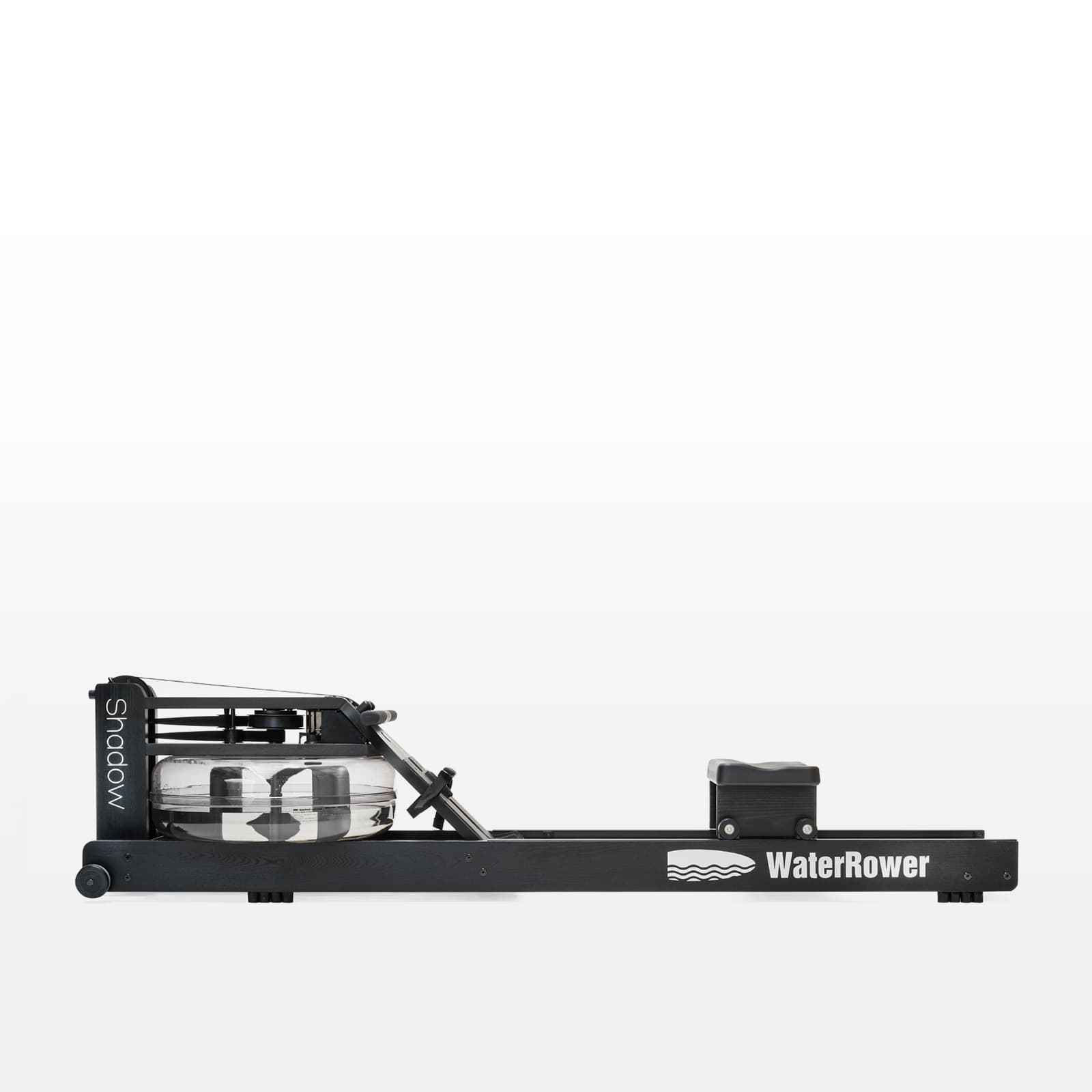 #Variante_Shadow Ein freigestellter WaterRower Shadow aus dunkel gebeiztem Buchenholz in moderner Optik.