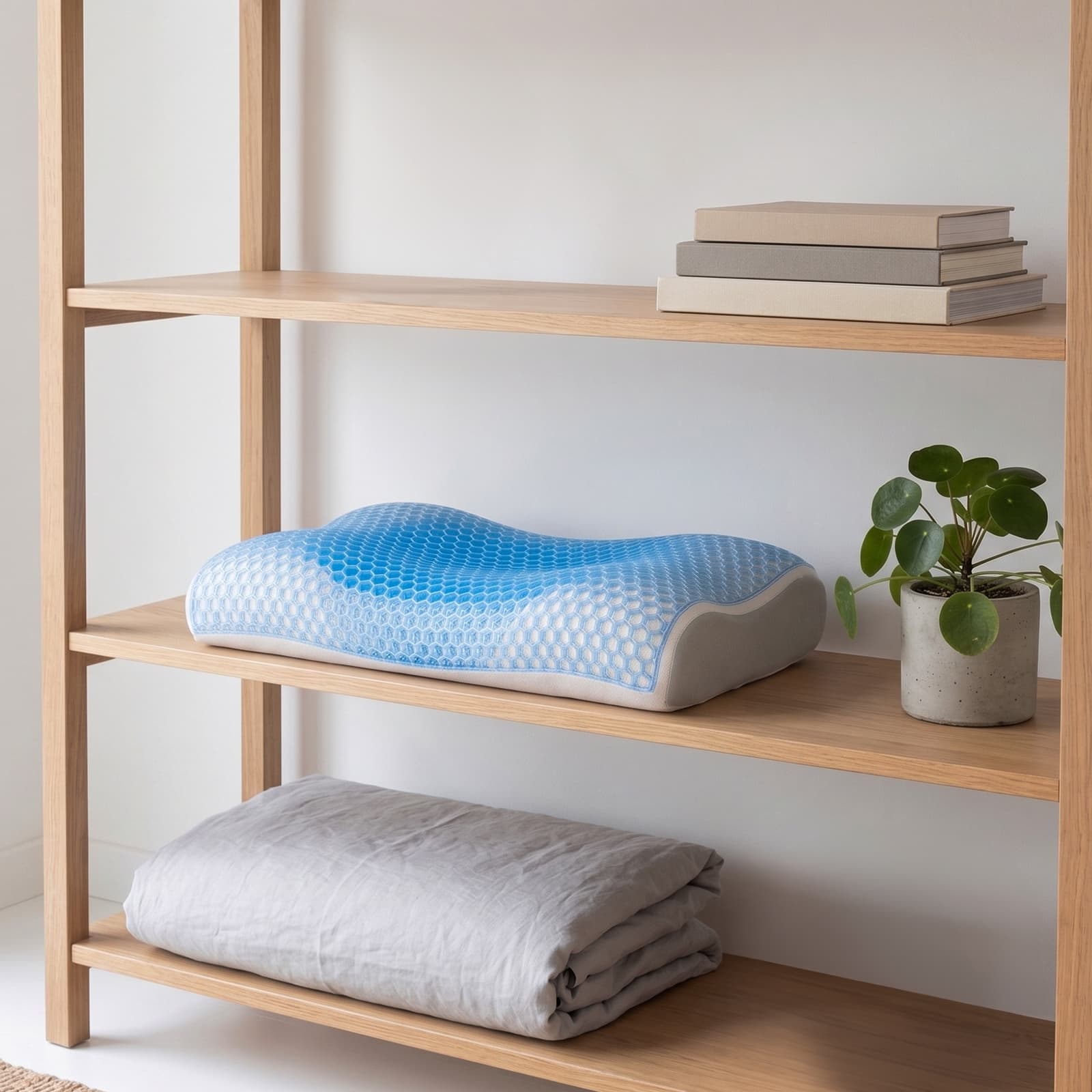rollholz Recovery Pillow Pro liegt in einem Regal. 